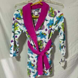 My Little Pony 8 fleece robe with tie nwt pockets pink and rainbow colors